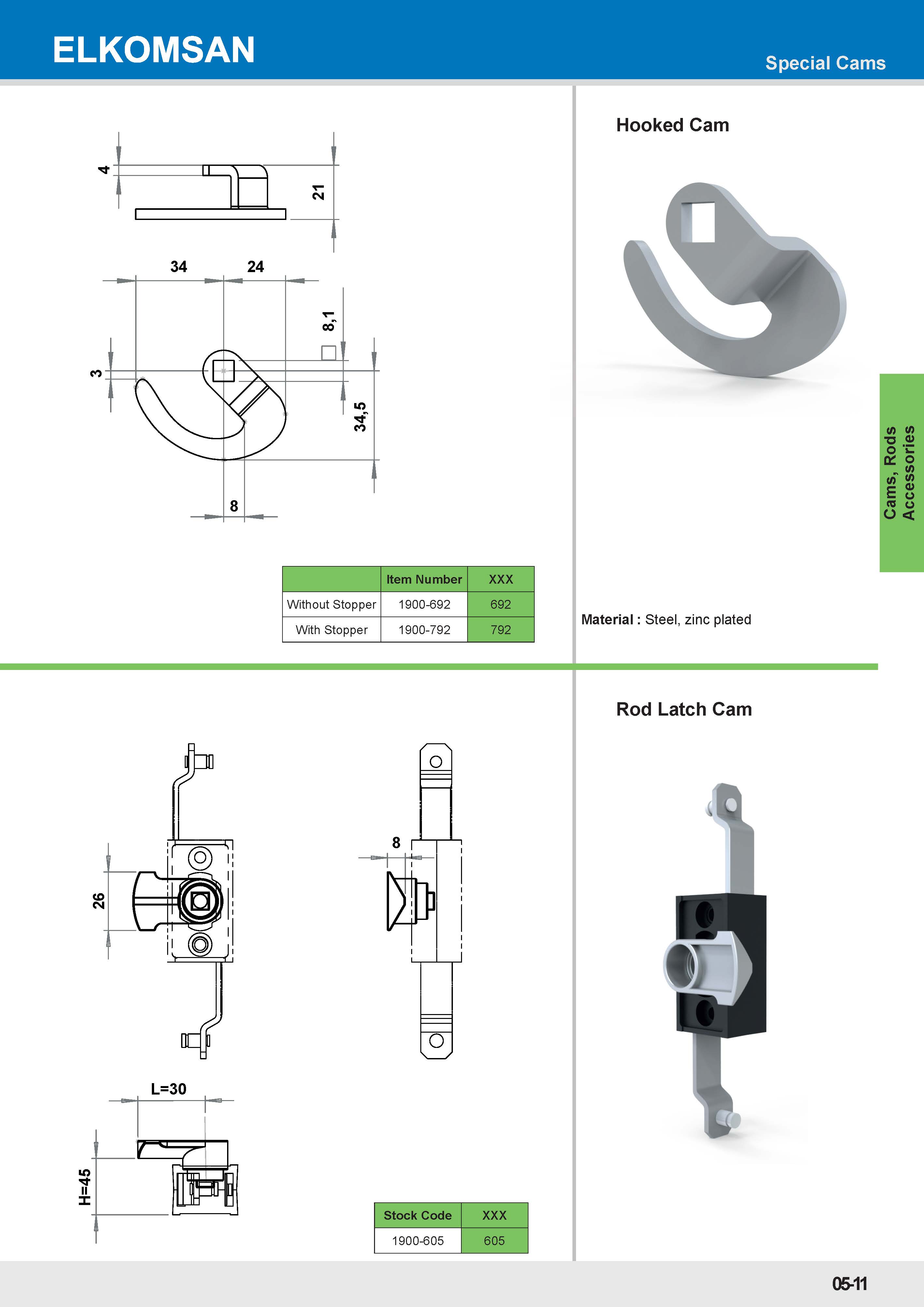 1900-605 Rod Latch Cam