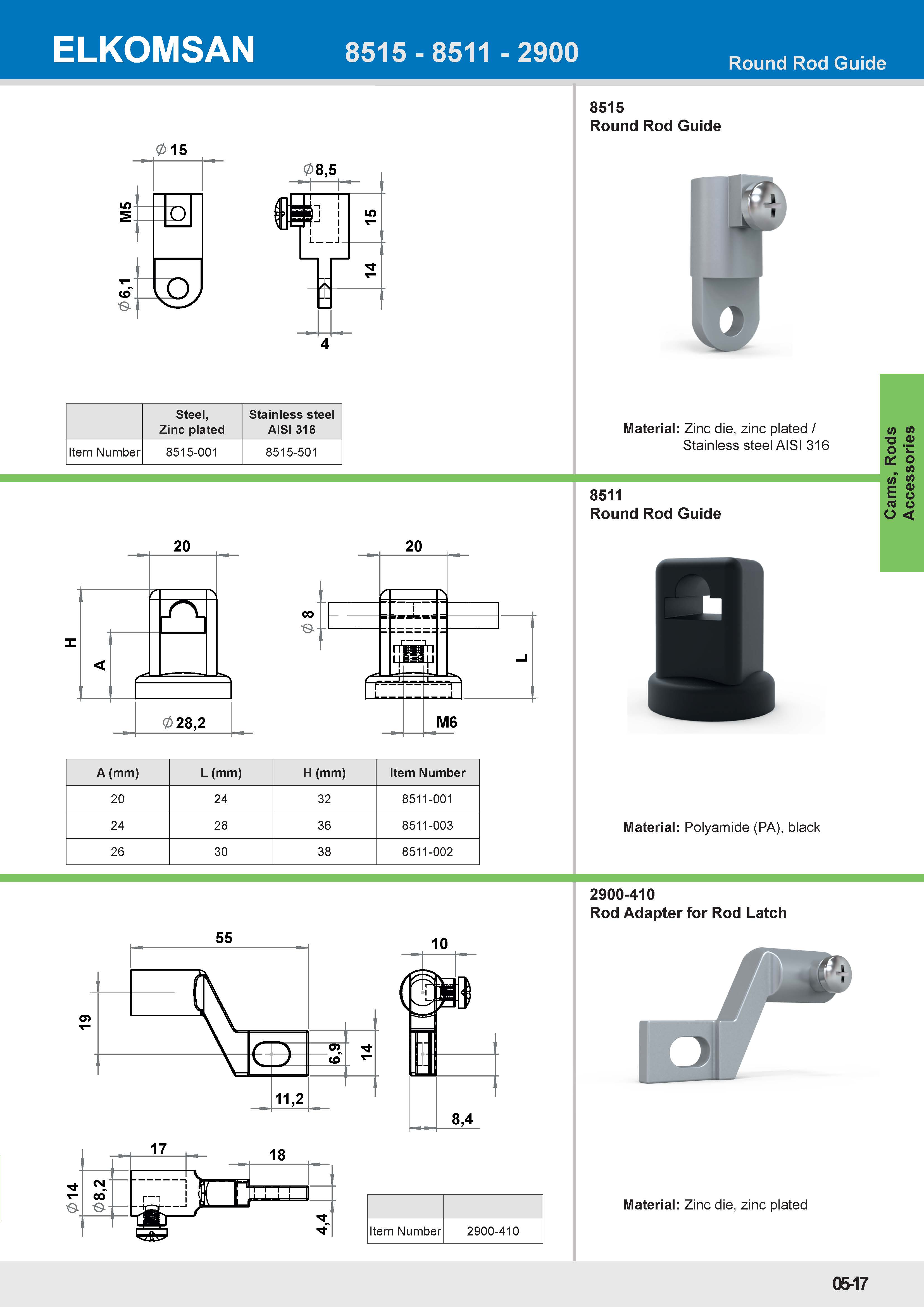 2900-410 Round Rod Adapter for Rod Latch