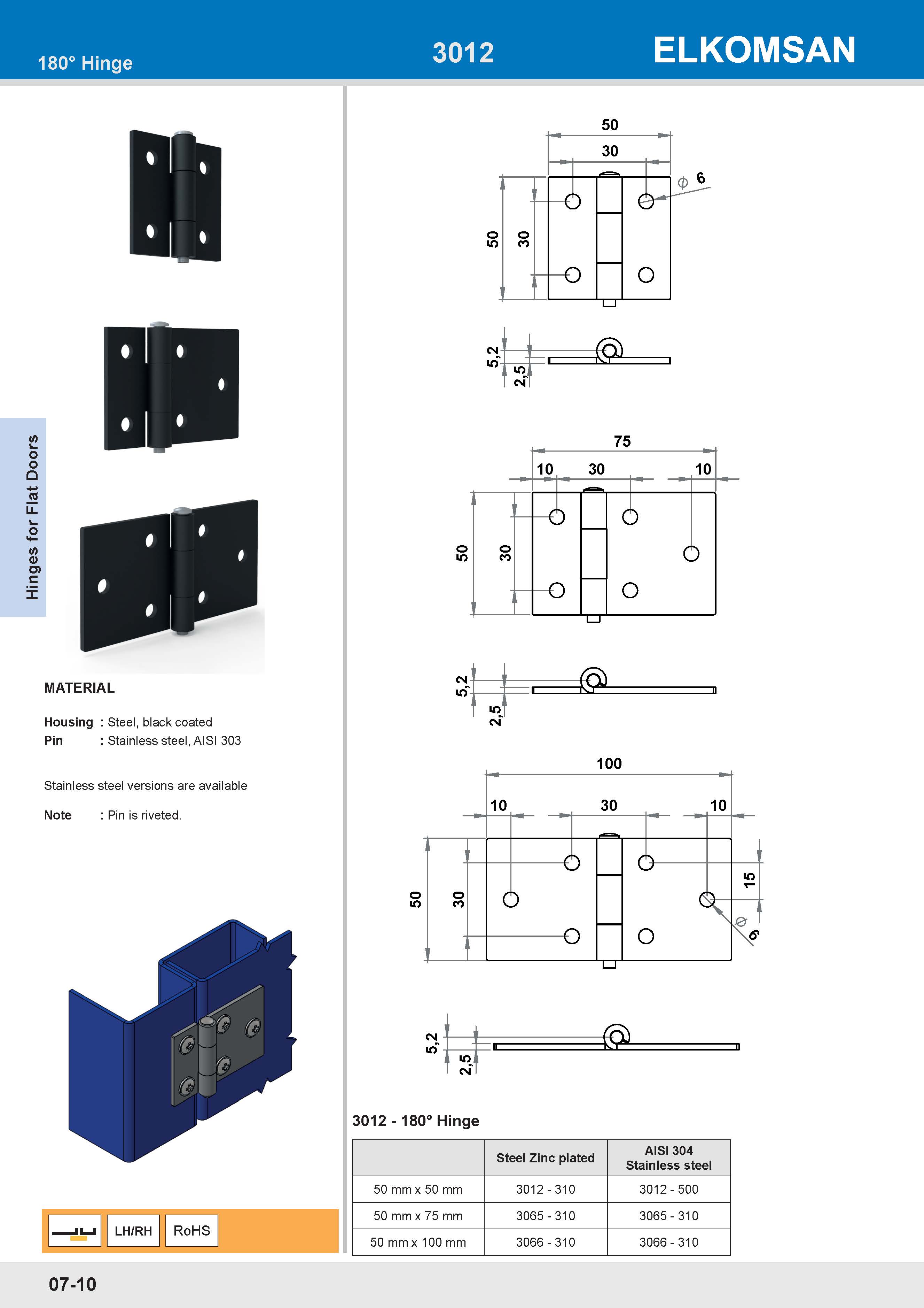3012 180° Hinge