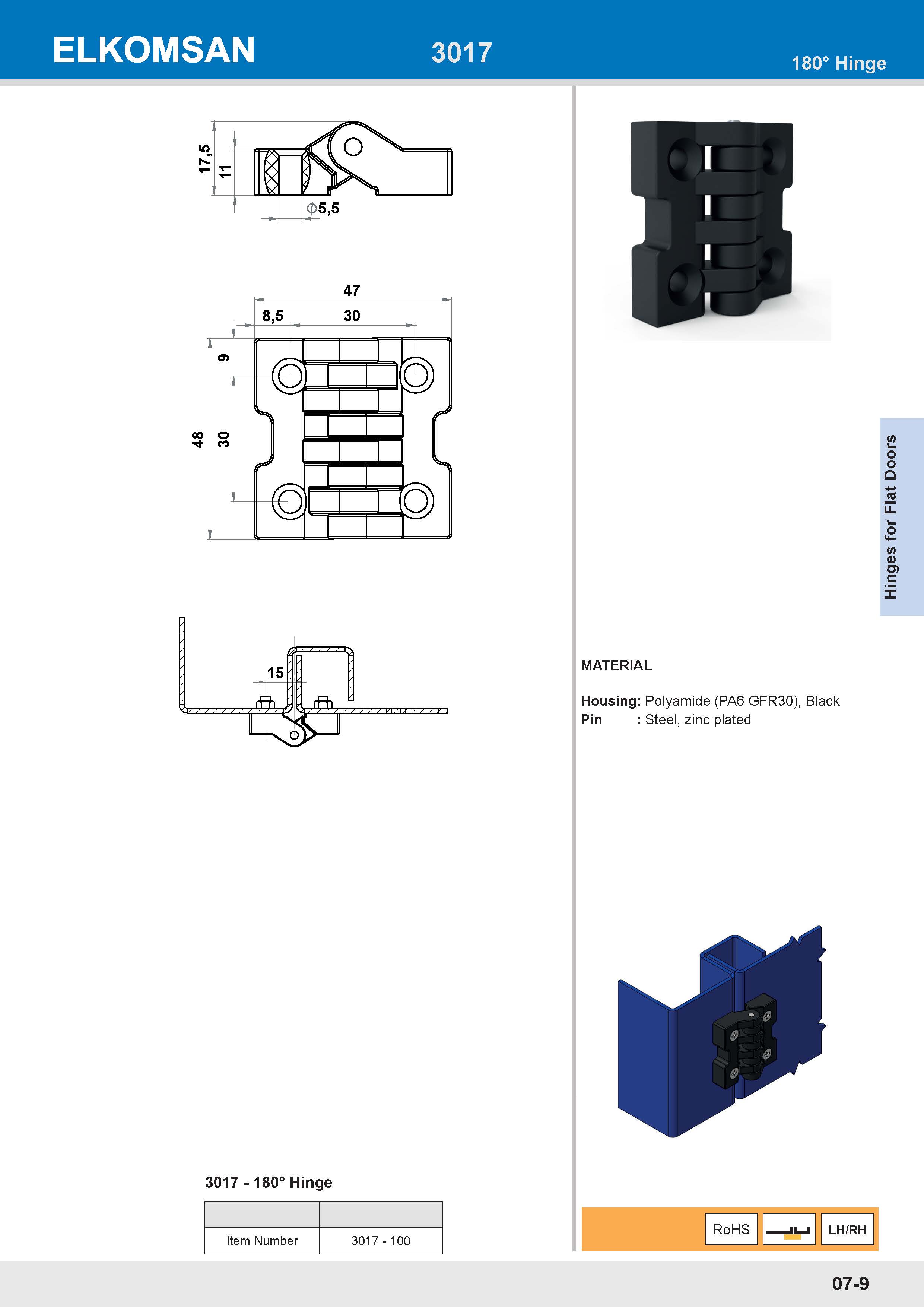 3017 180° Hinge