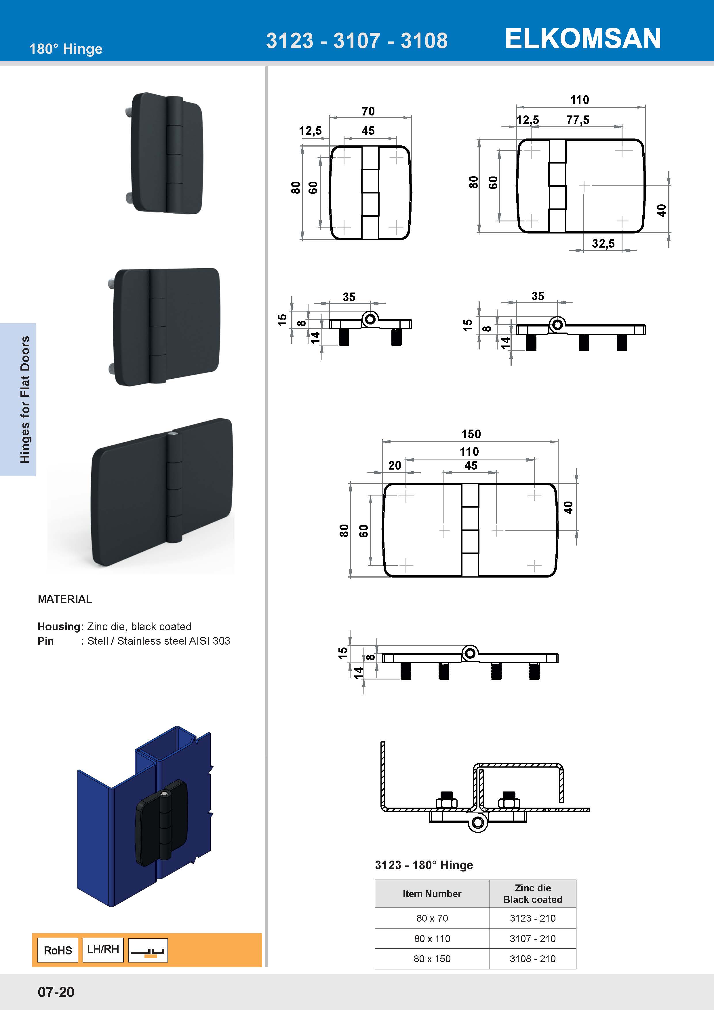 3107 180° Hinge