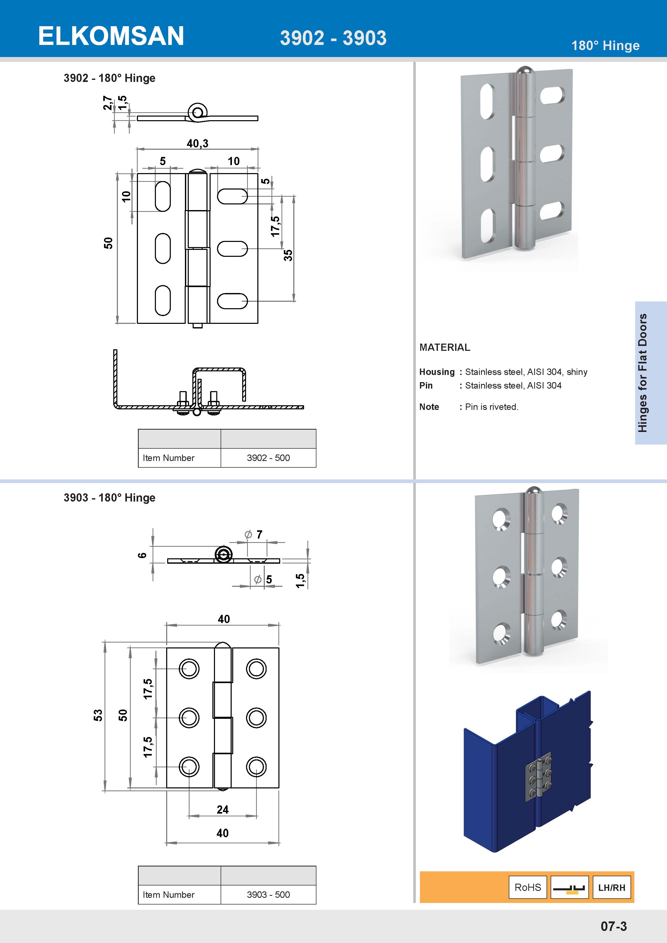 3902 180° Hinge