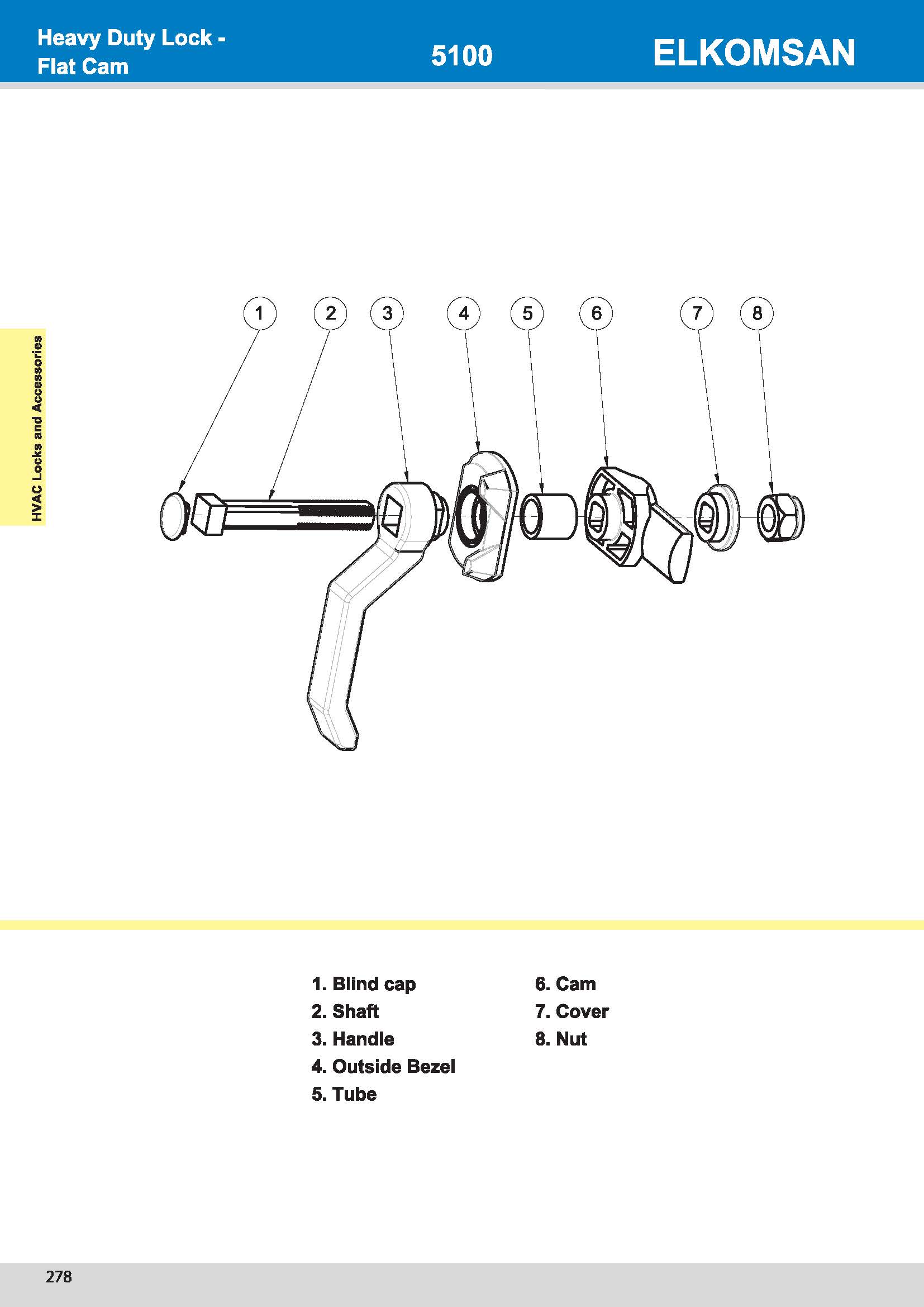 5100 Heavy Duty Lock-Flat Cam 