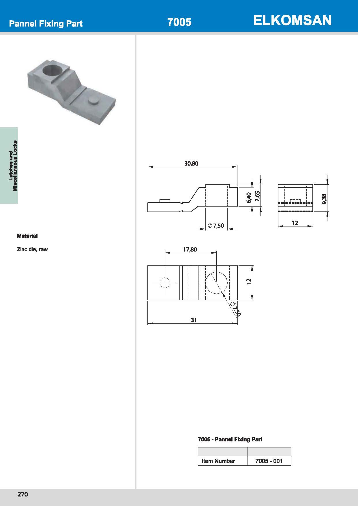 7005 Pannel Fixing Part