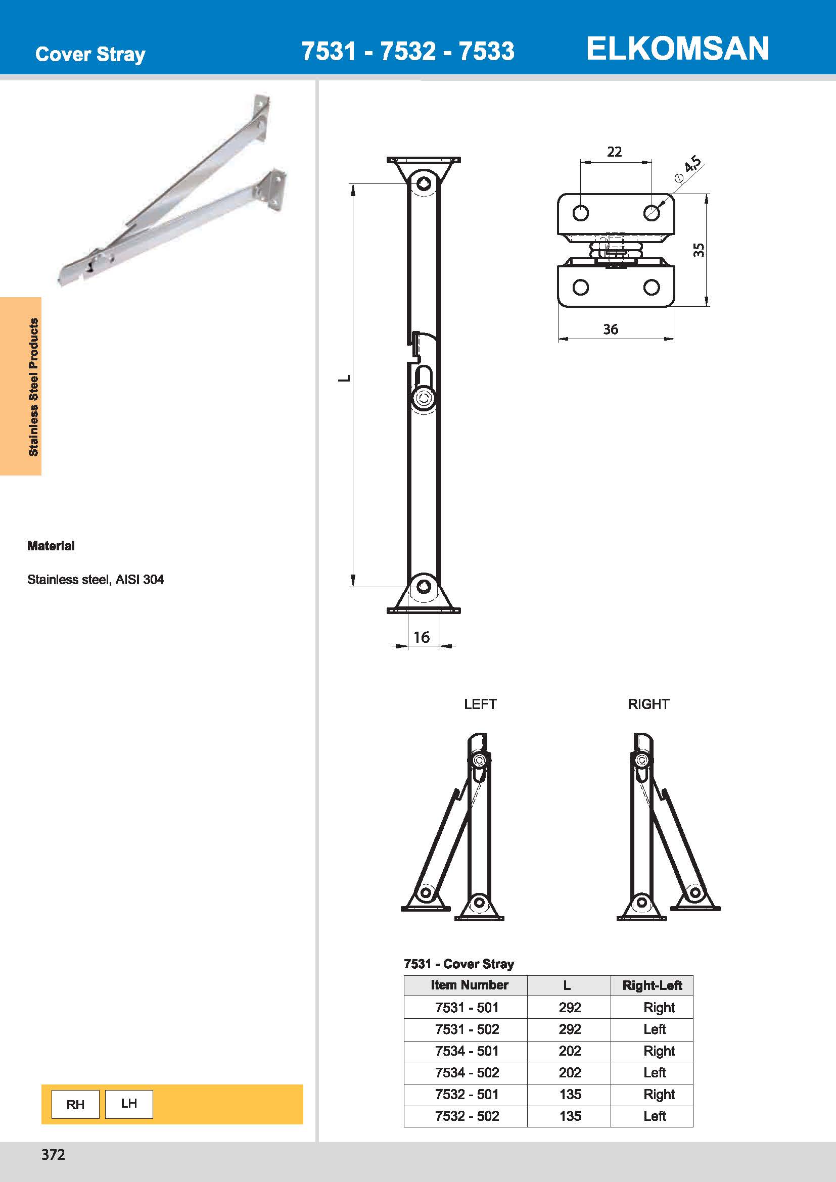7531-501 Cover Stray
