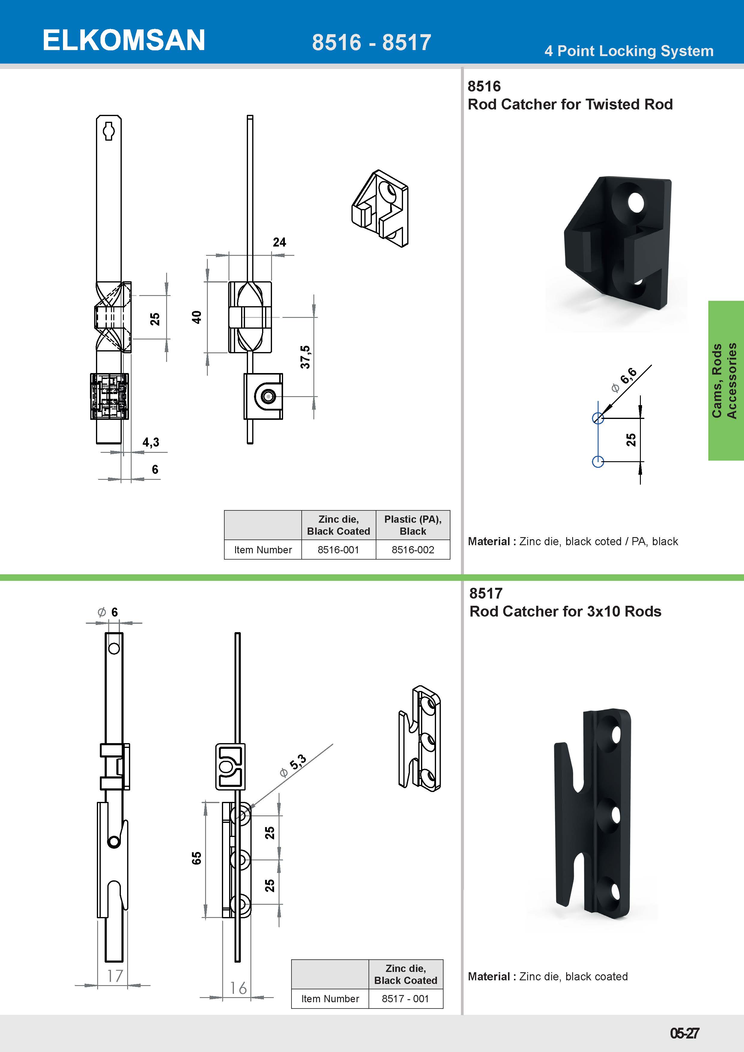 8517 Rod Catcher for 3x10 Rods