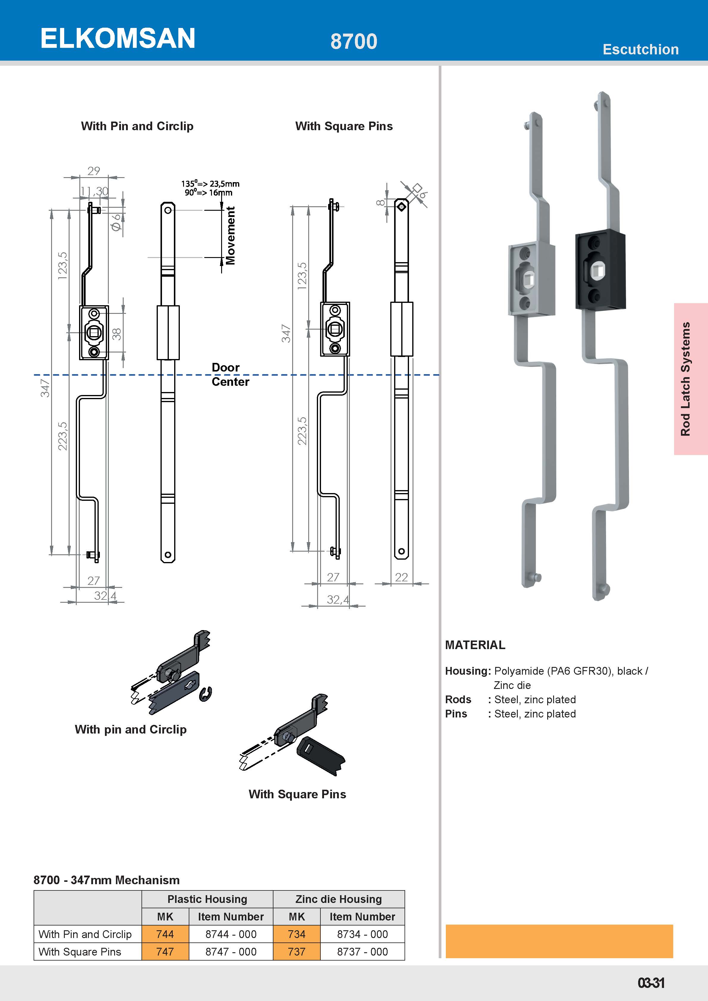 8700 347mm Mechanism
