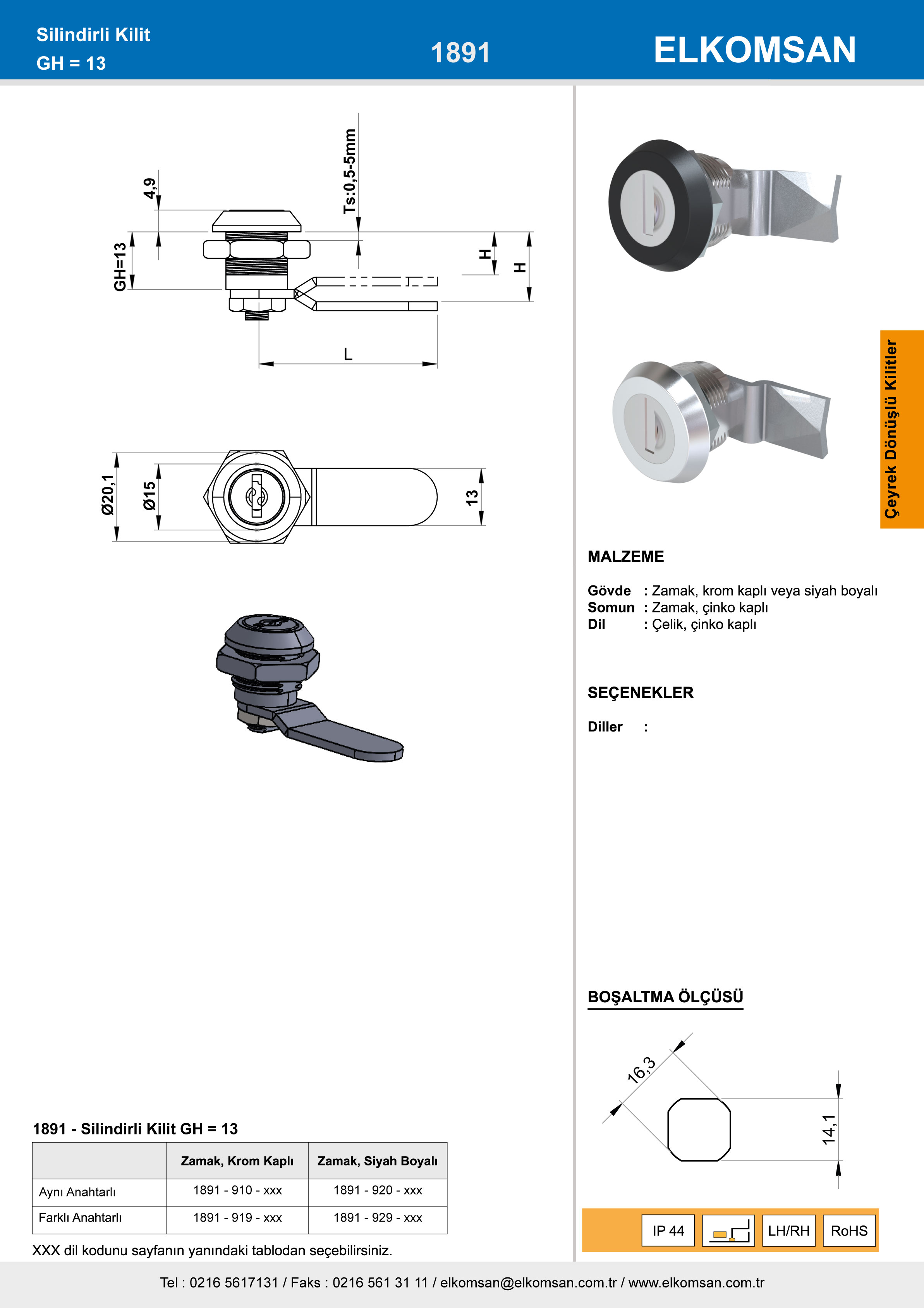 1891 Silindirli Kilit