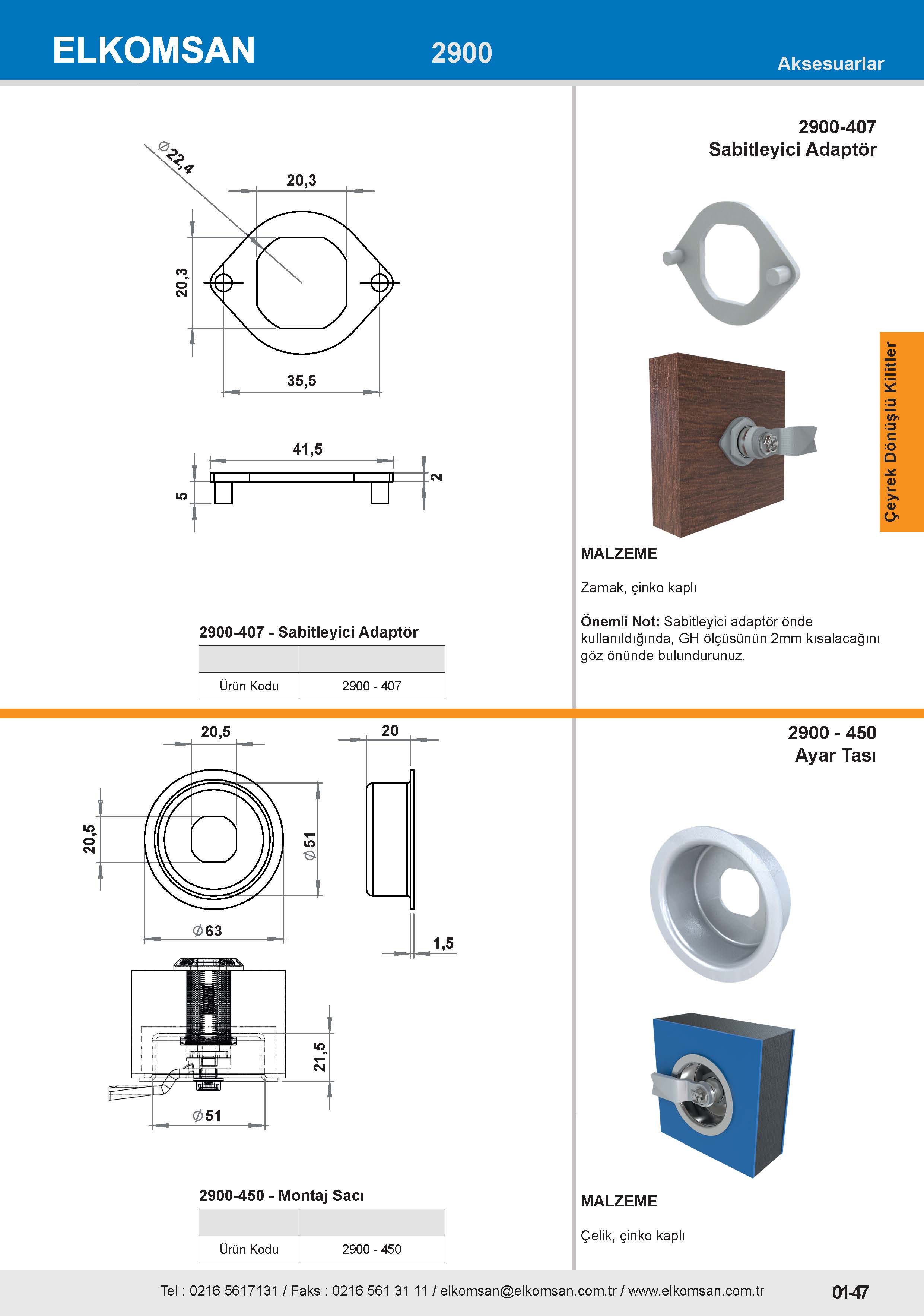 2900-407 Sabitleyici Adaptör