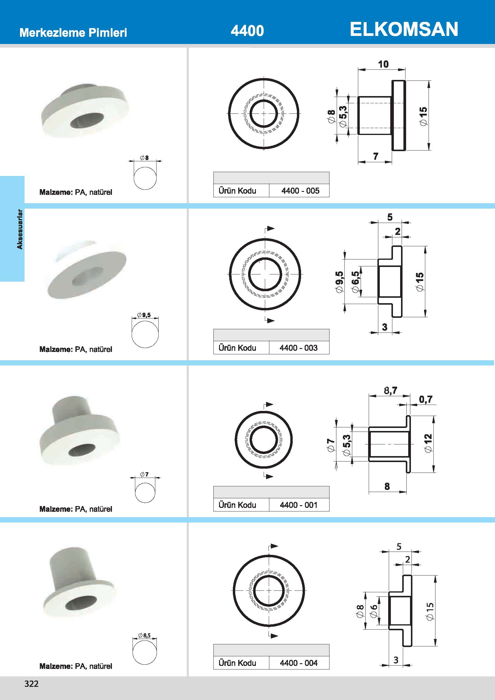 4400-005 Merkezleme Pimi