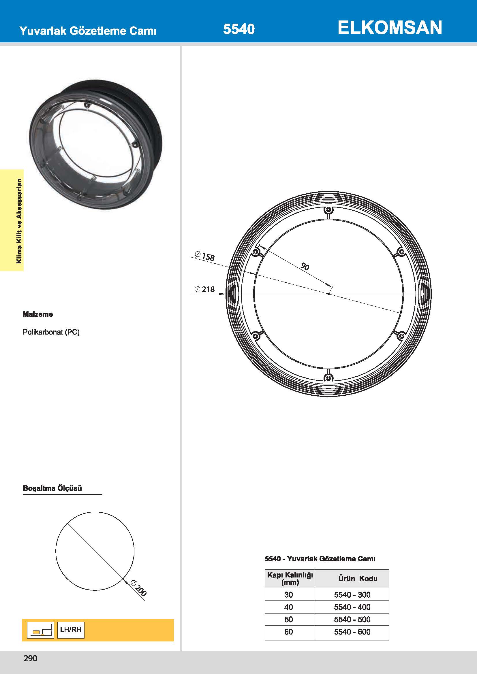 5540 Yuvarlak Gözetleme Camı