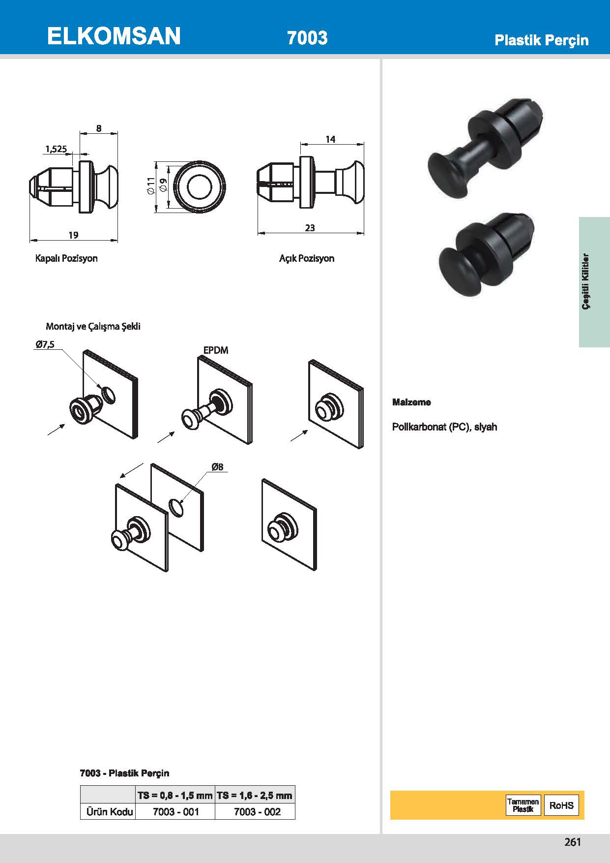7003 Plastik Perçin