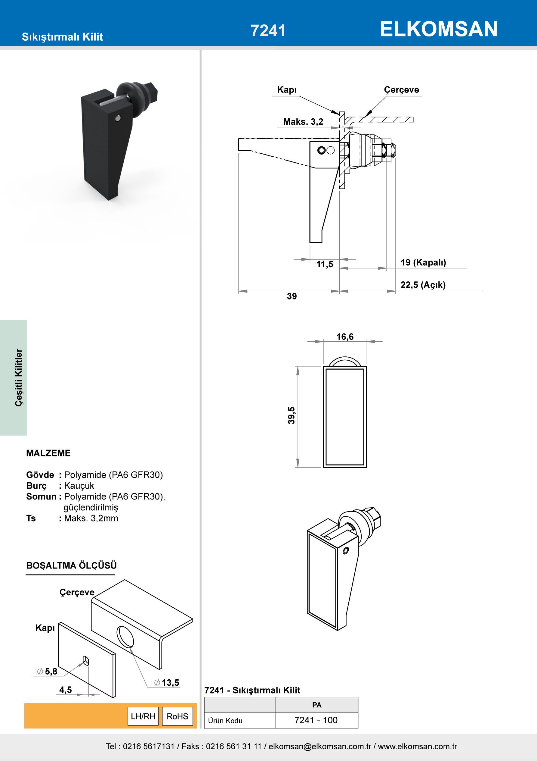 7241 Sıkıştırmalı Kilit