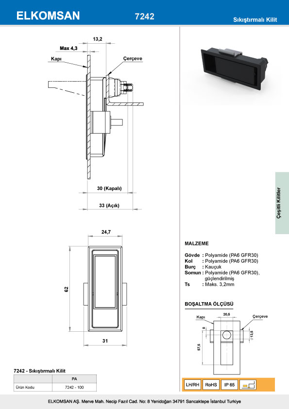 7242 Sıkıştırmalı Kilit