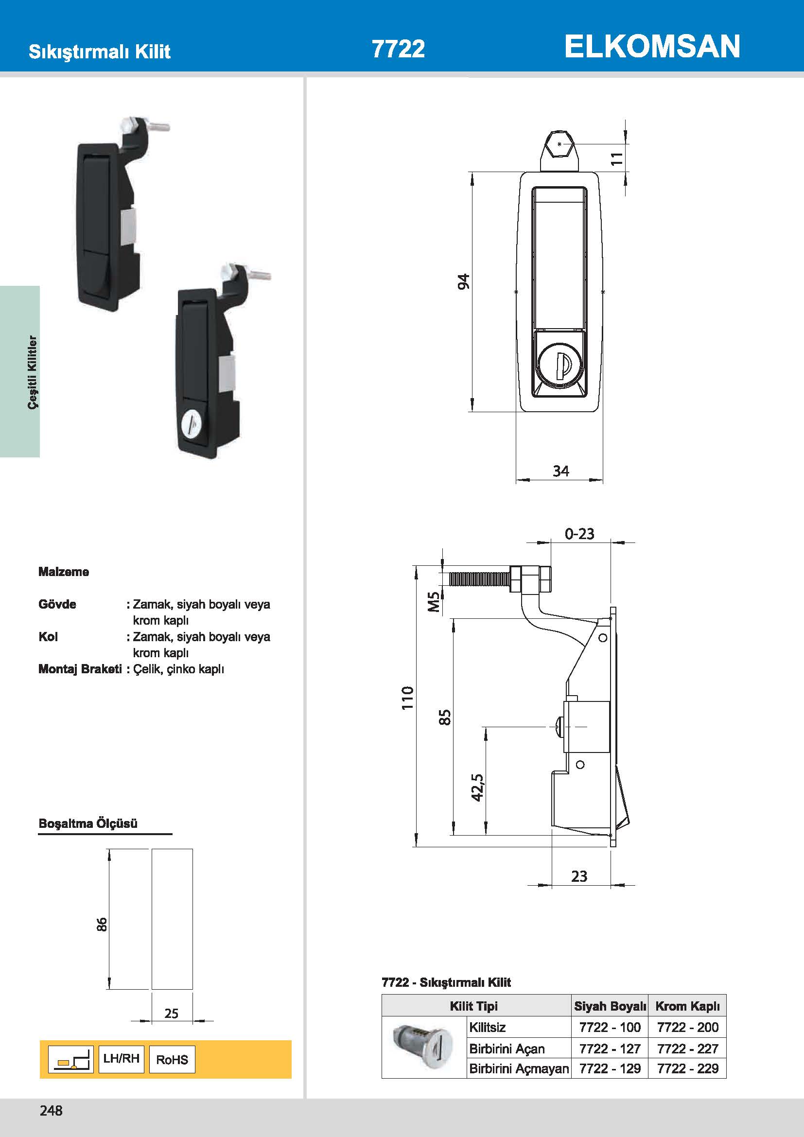 7722 Sıkıştırmalı Kilit
