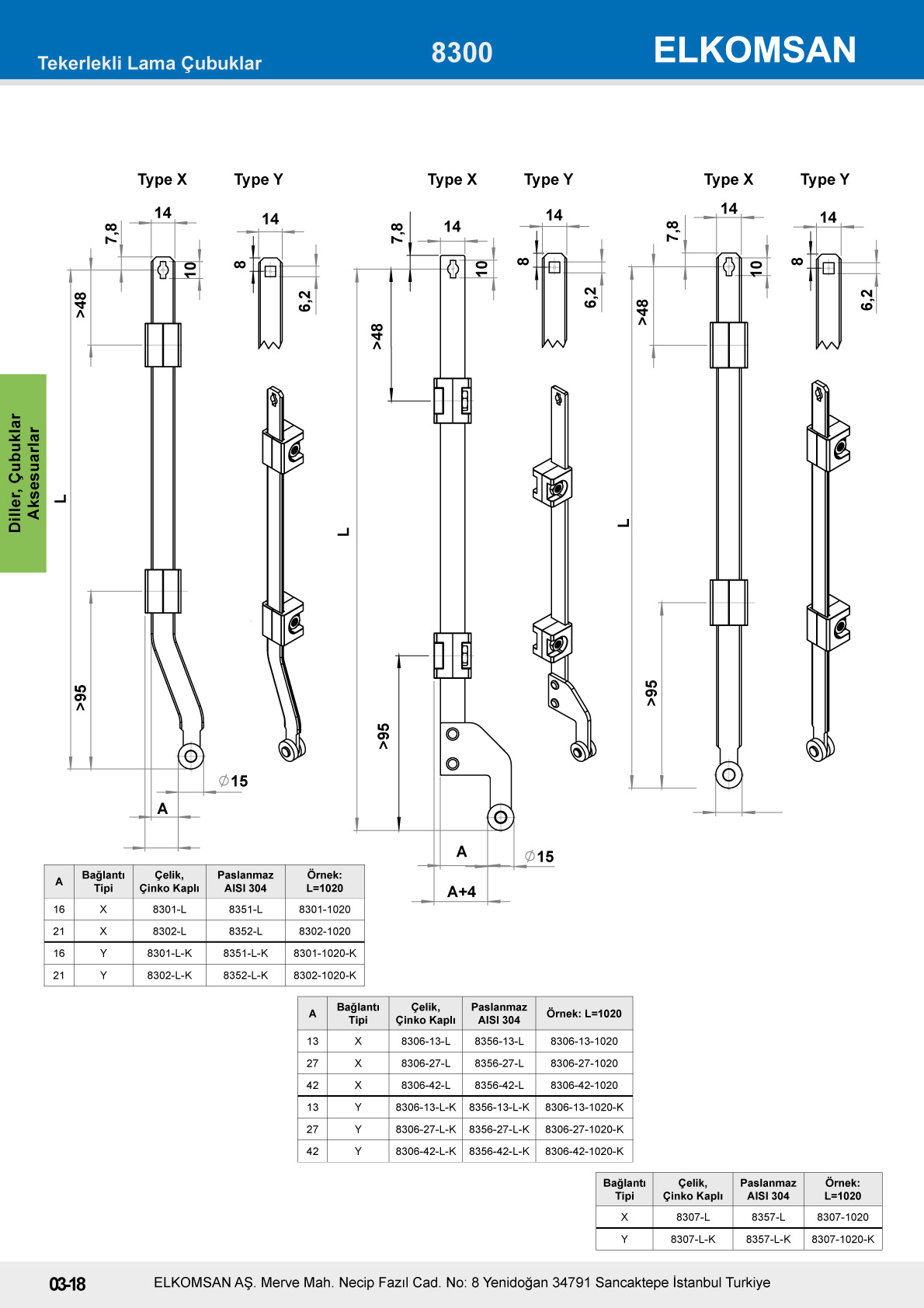 8300 Tekerlekli Çubuk