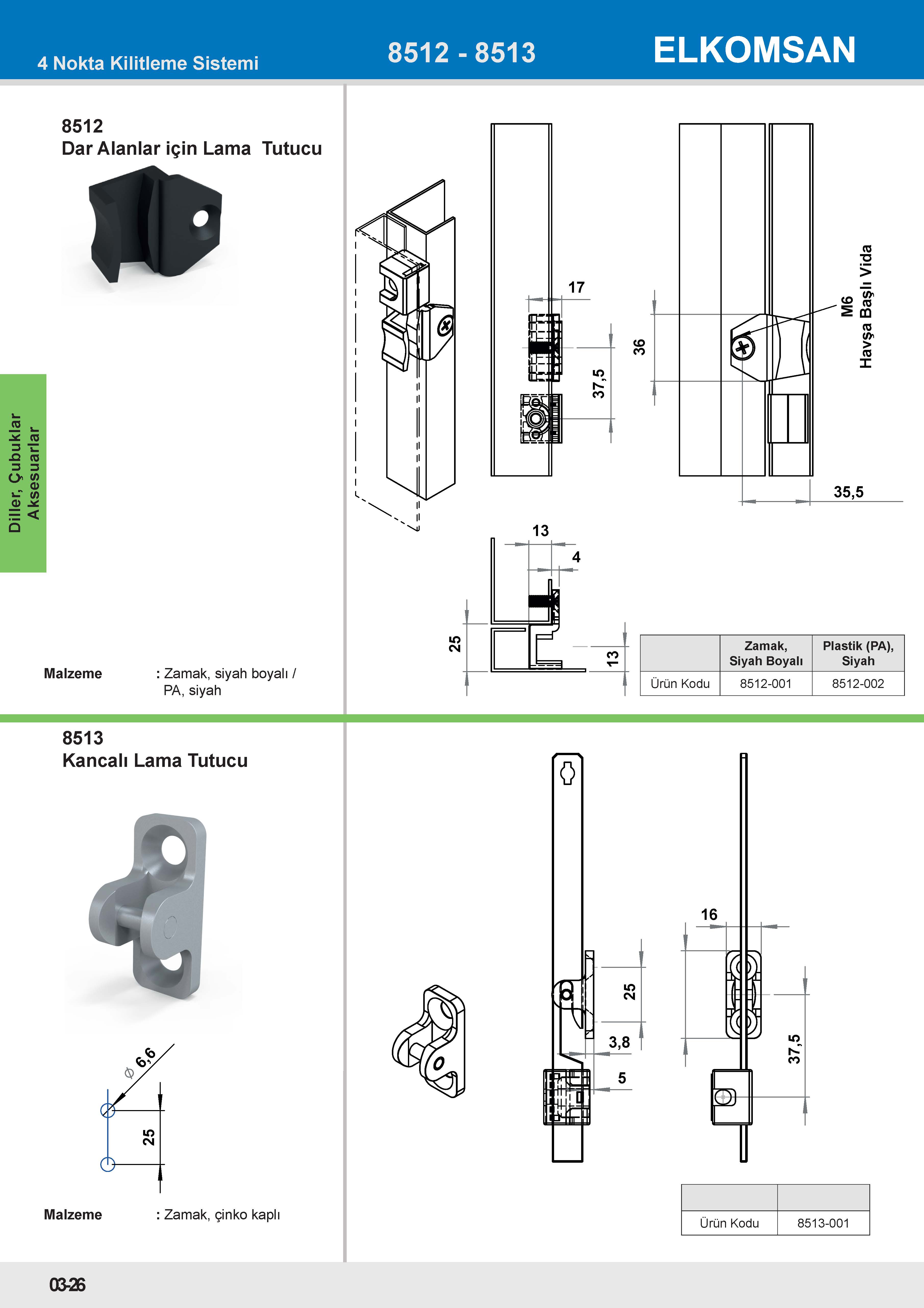 8513 Kancalı Lama Tutucu